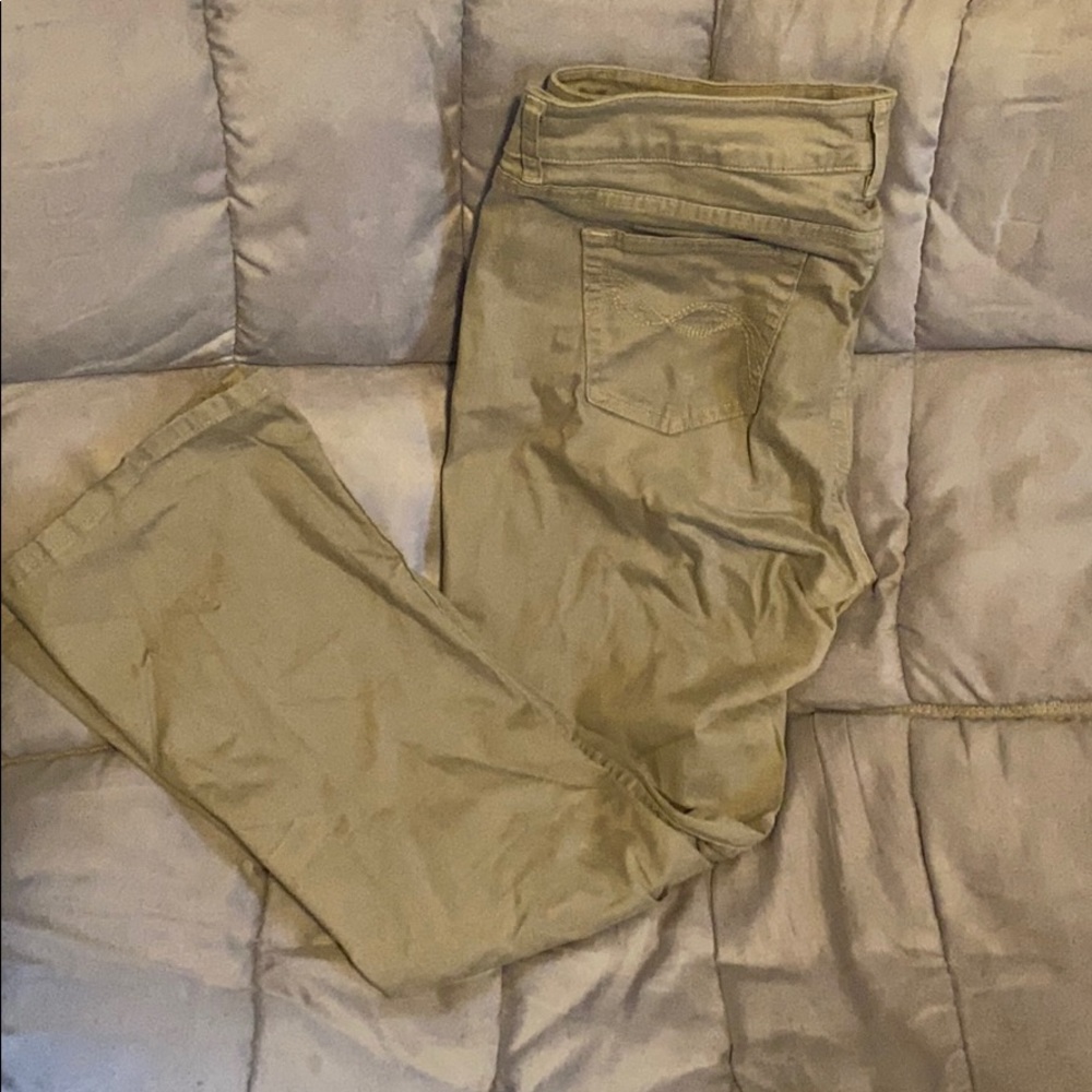 Khaki bootcut jeans